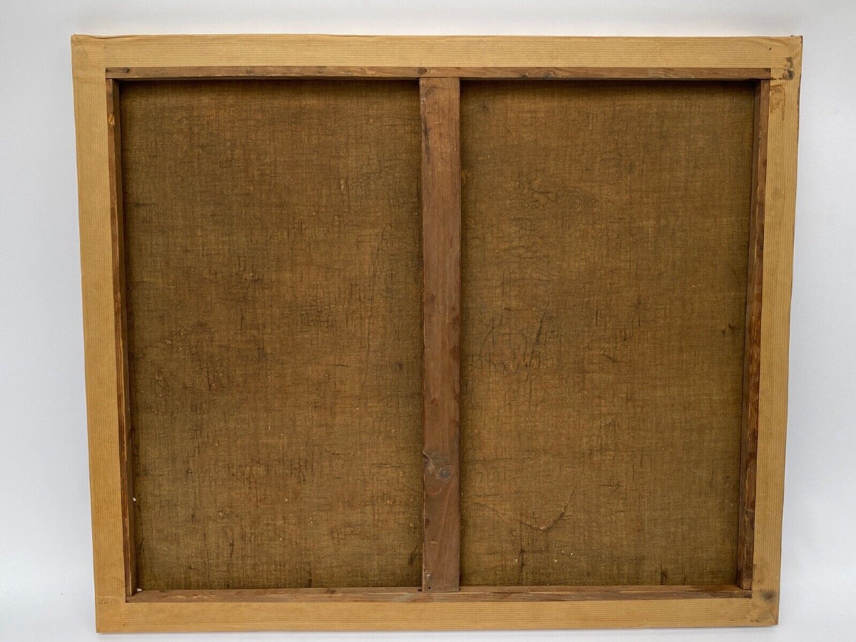 Oil On Canvas By Louis Delorme, Forest And Rocks, Late 19th Century-photo-8