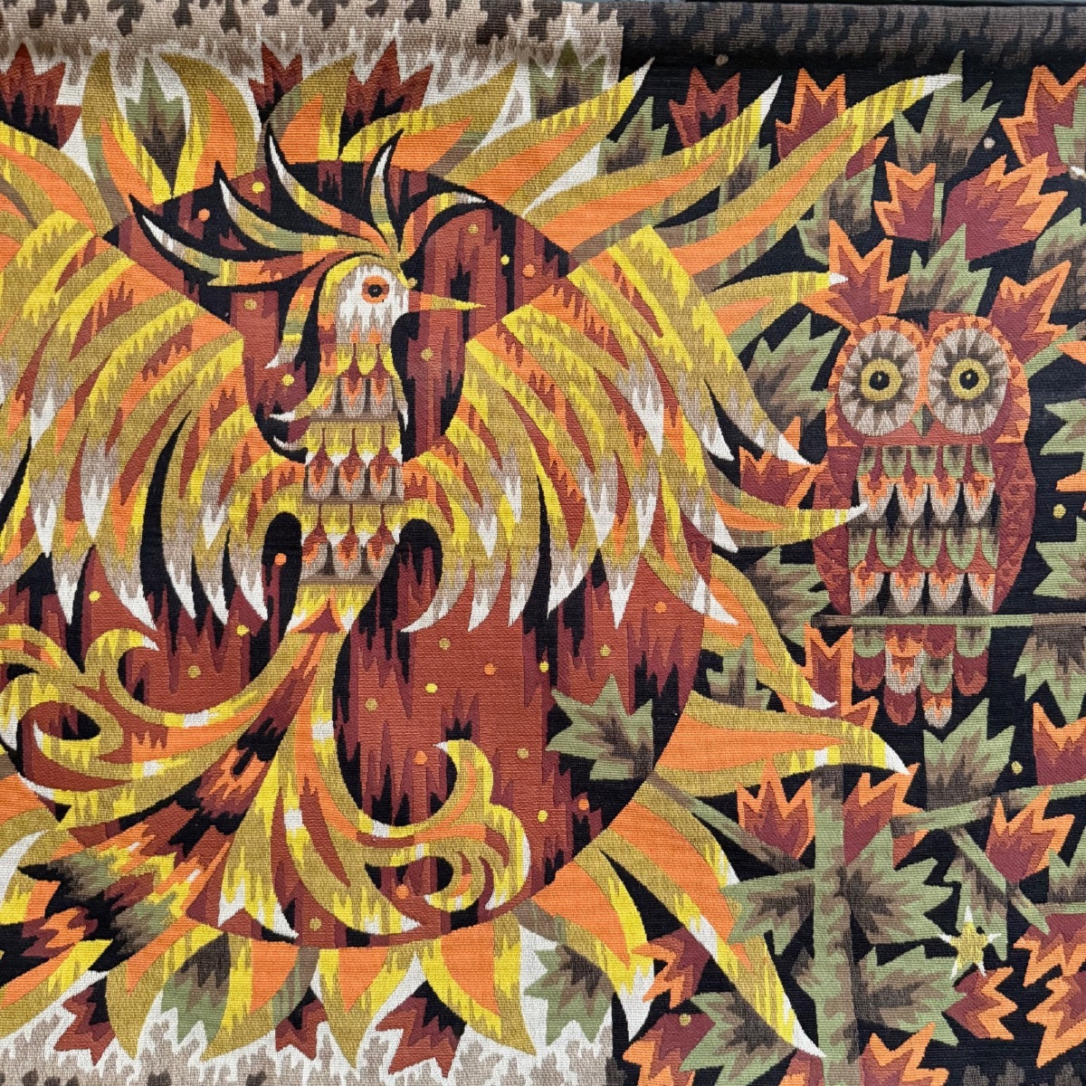 Tapisserie à l'oiseau par A. Cornic XXe-photo-3