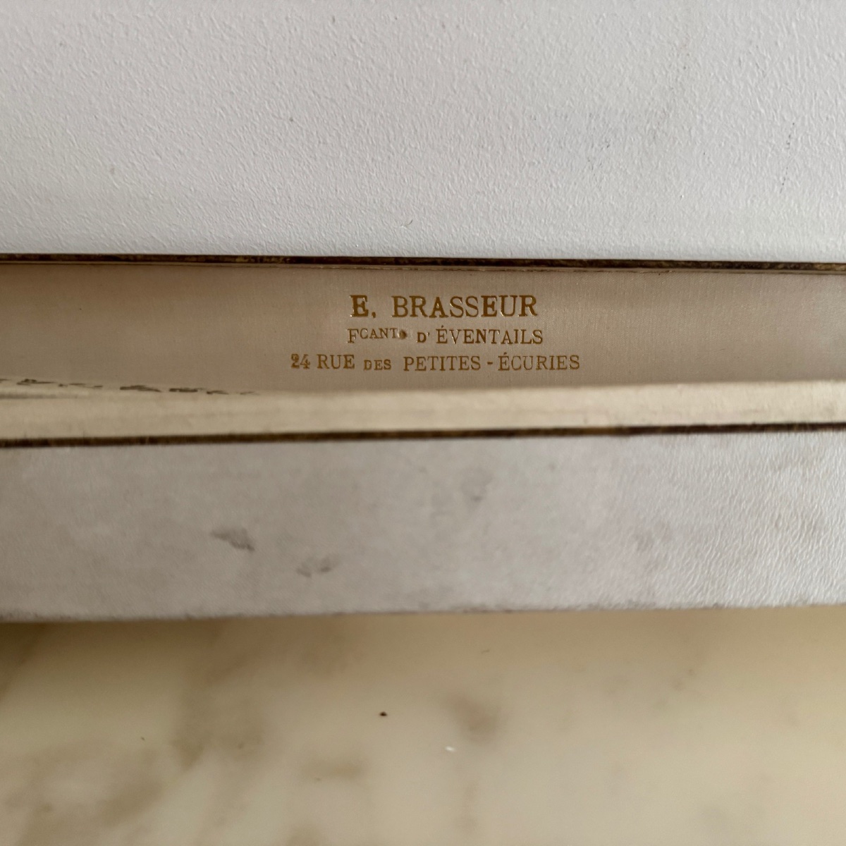 Éventail XIXe décor romantique peint à la main-photo-5