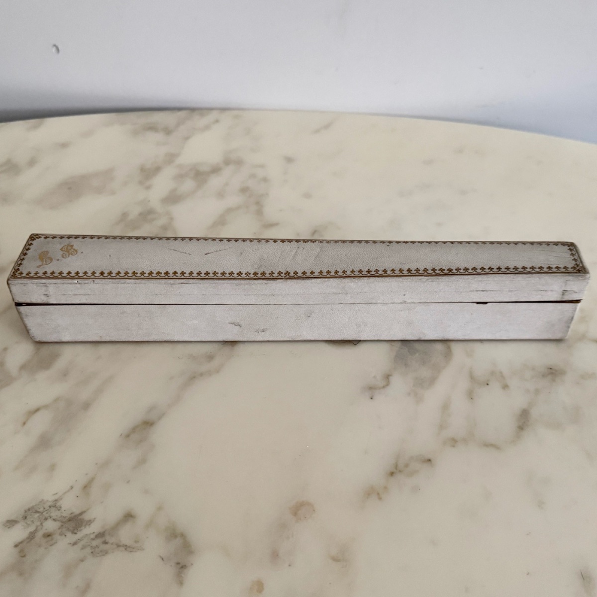 Éventail XIXe décor romantique peint à la main-photo-6