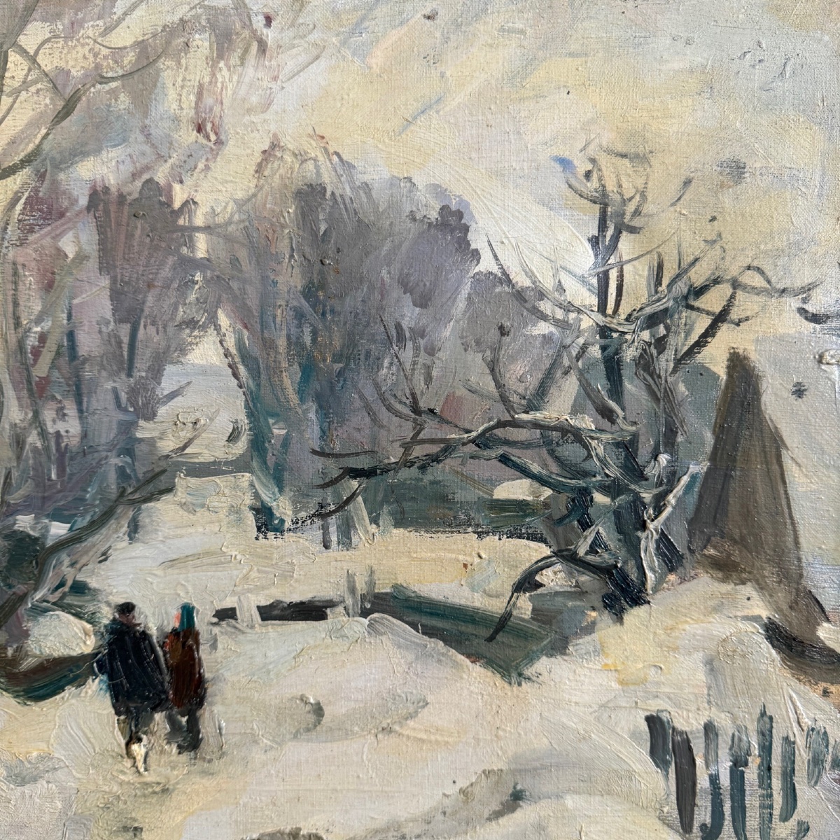 Oil On Canvas, Early 20th Century, Figures By Marija Alekseevna Fedorova-photo-4