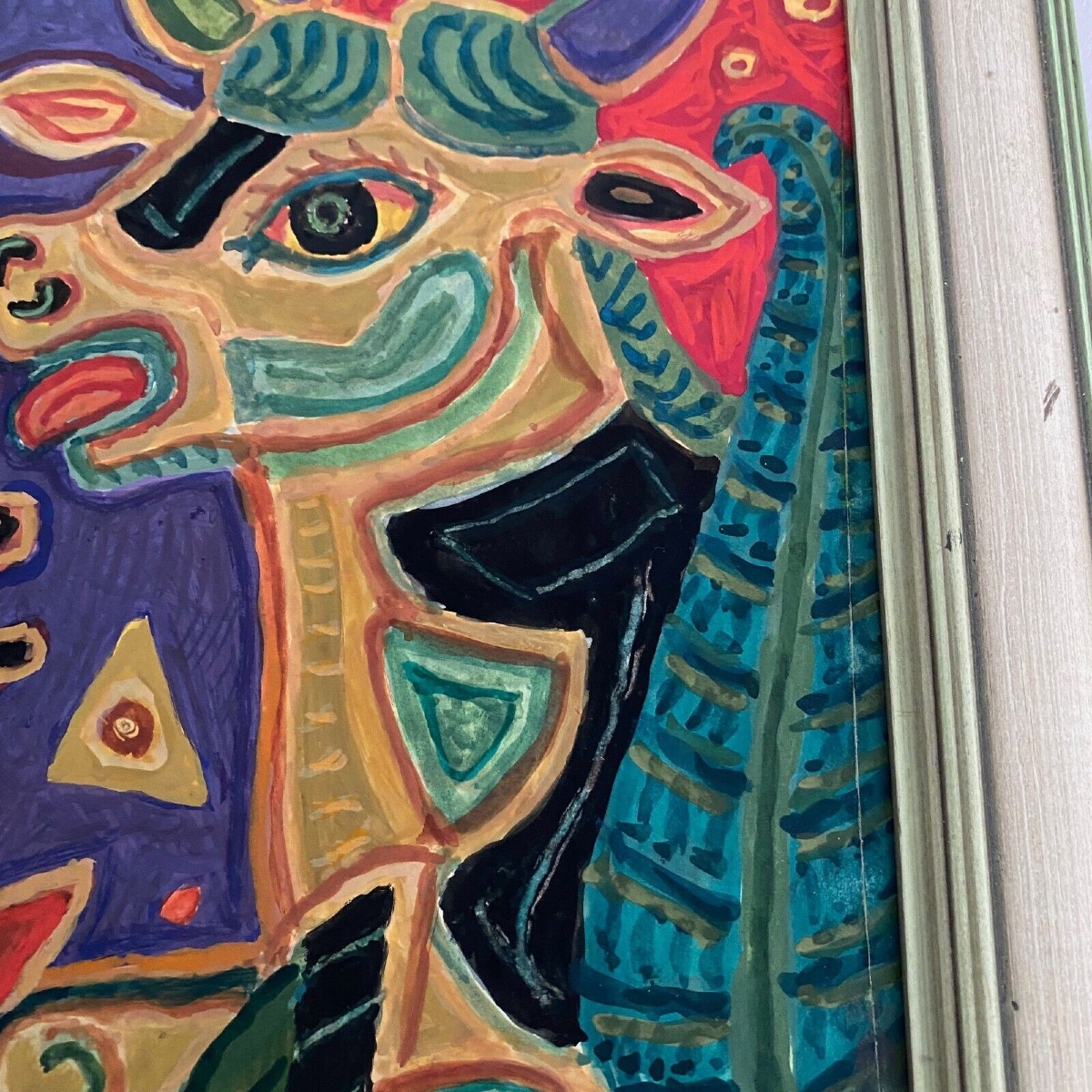 Gouache composition moderne par M. Debiève animaux XXe-photo-7