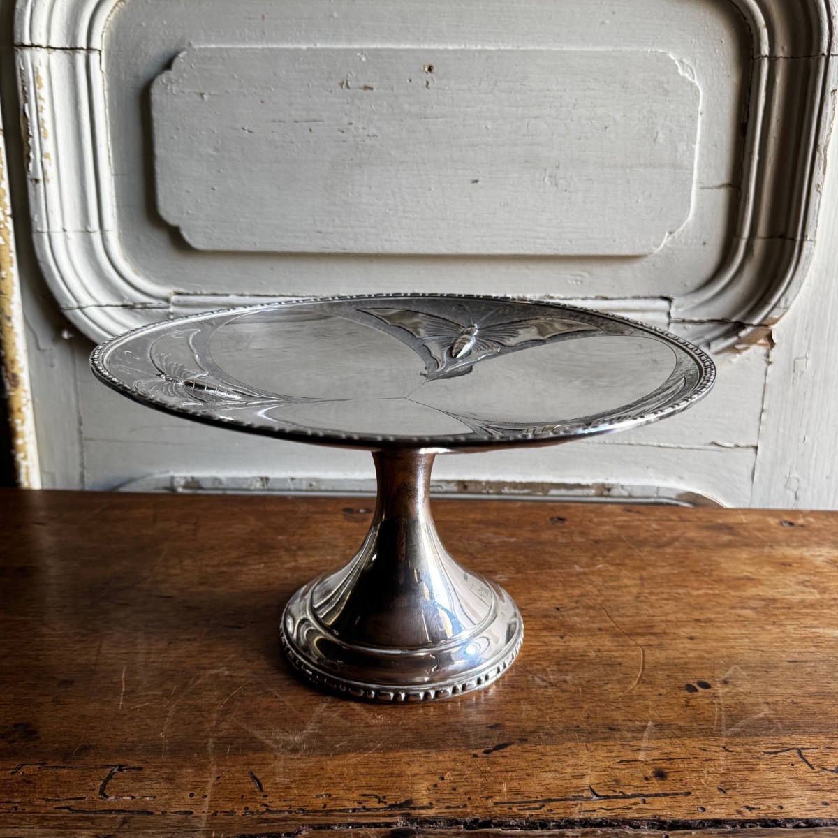 Coupe Art Nouveau sur pied douche décor de papillons par Ramelpa-photo-3