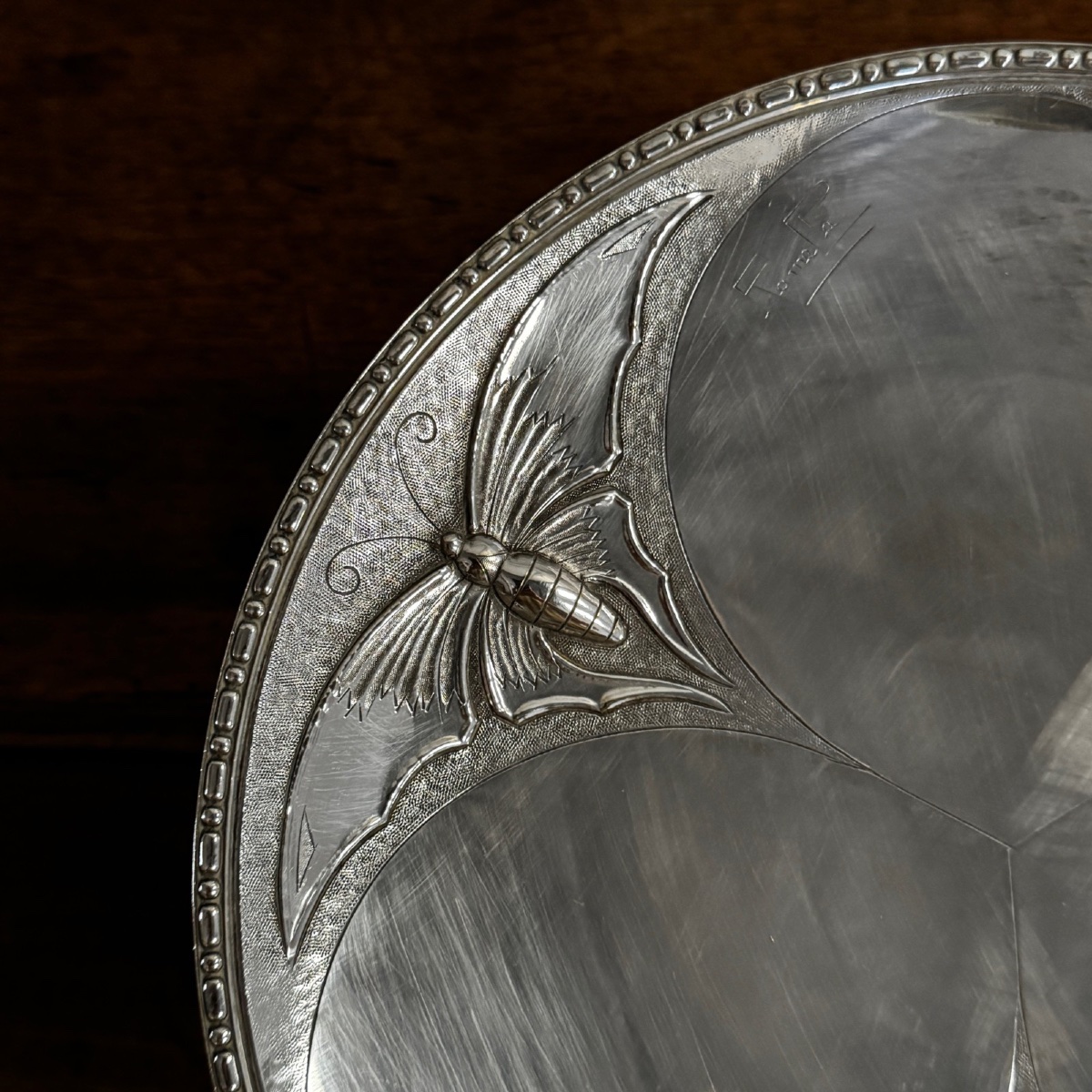 Coupe Art Nouveau sur pied douche décor de papillons par Ramelpa-photo-6