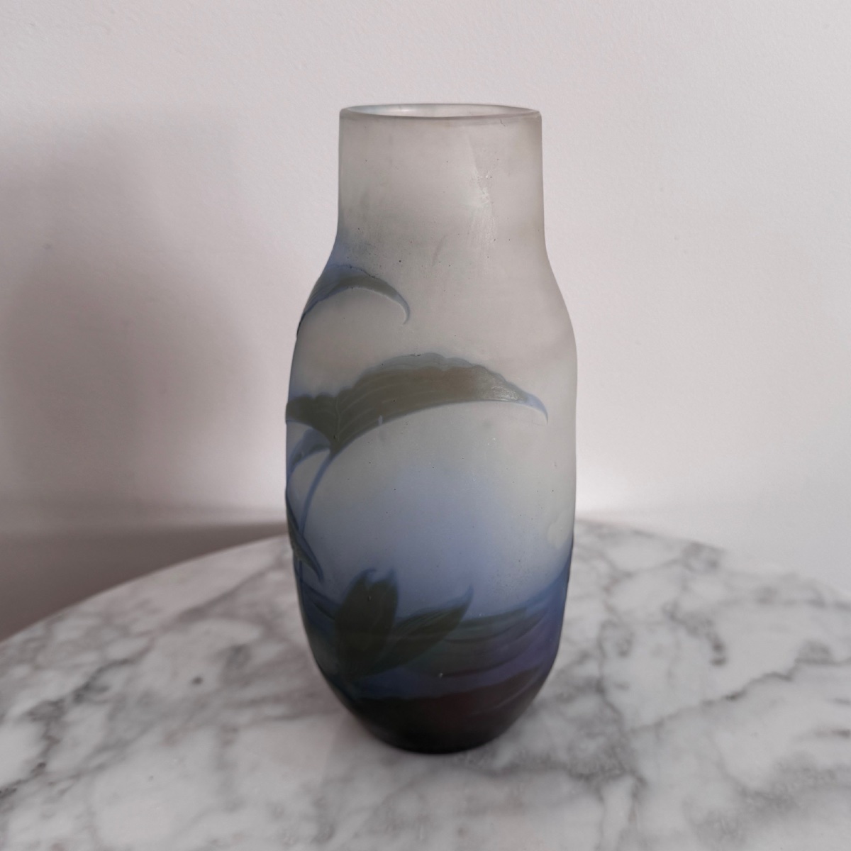 Art Nouveau Vase By Gallé In Acid-etched Glass Paste With Vegetation-photo-1