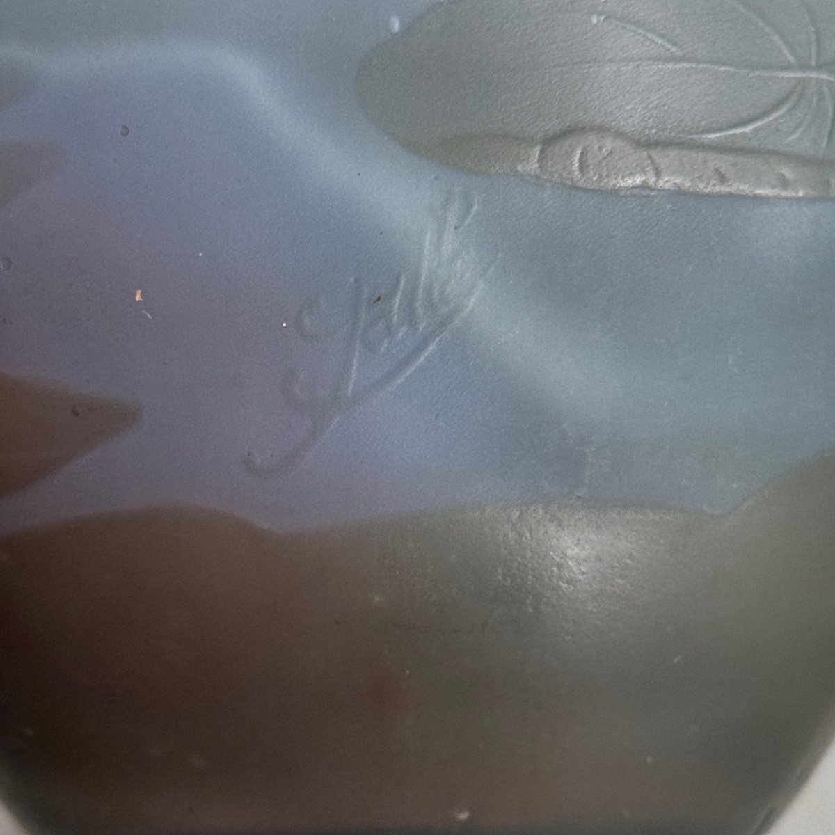 Art Nouveau Vase By Gallé In Acid-etched Glass Paste With Vegetation-photo-5