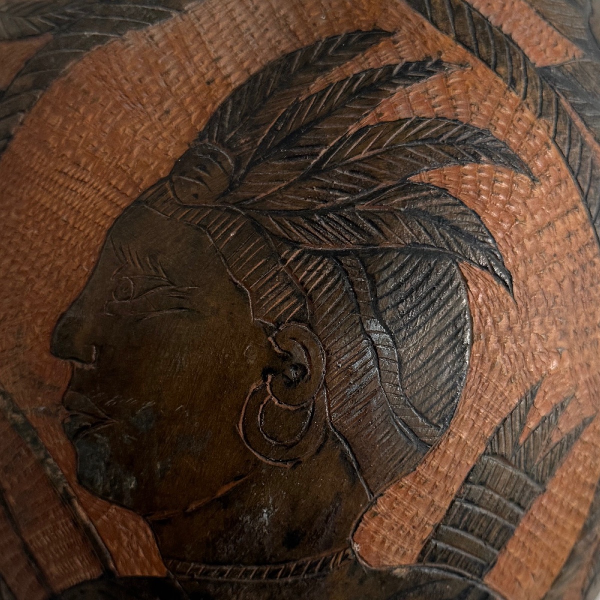 Carved Calabash Nut With Warrior Flowers, Oceania, Early 20th Century-photo-4