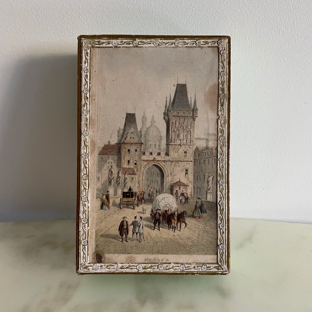 Boite à cubes lithographiés puzzles représentant Pragues XIXe en 6 vues-photo-3
