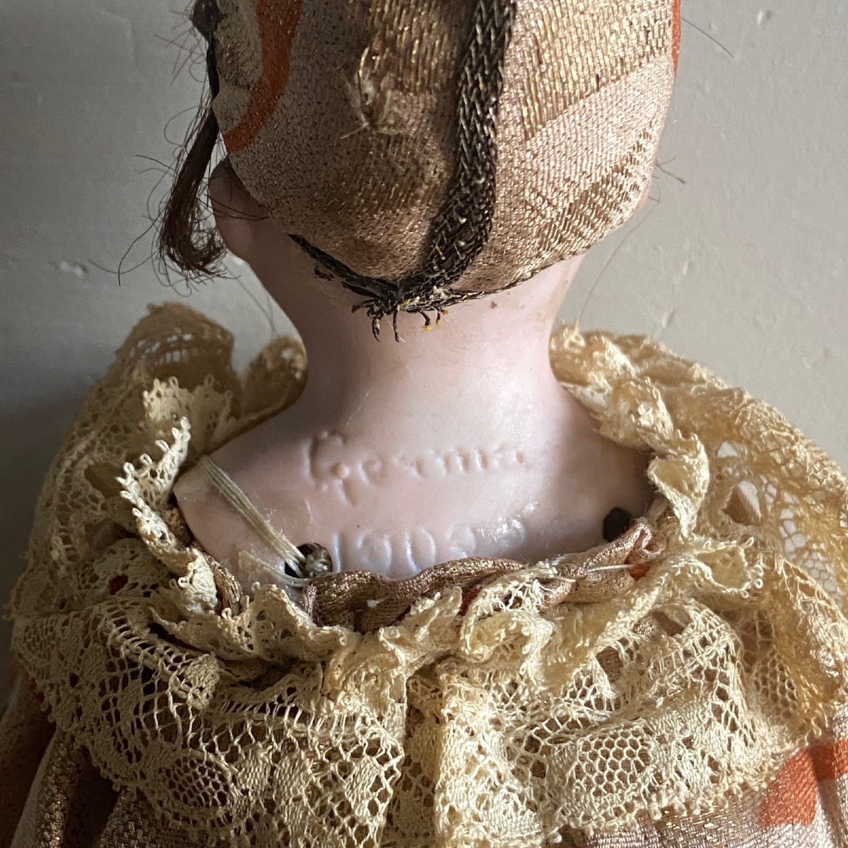 Poupée musicale Germany sur tige tête en porcelaine-photo-4