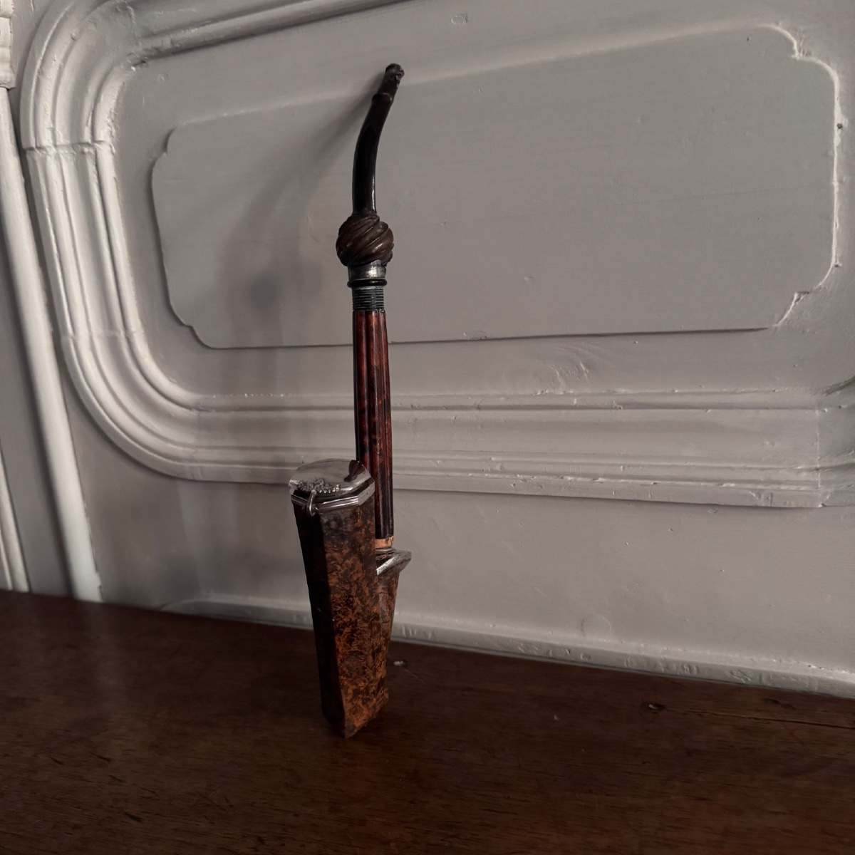 Pipe XIXe en thuya et argent-photo-4