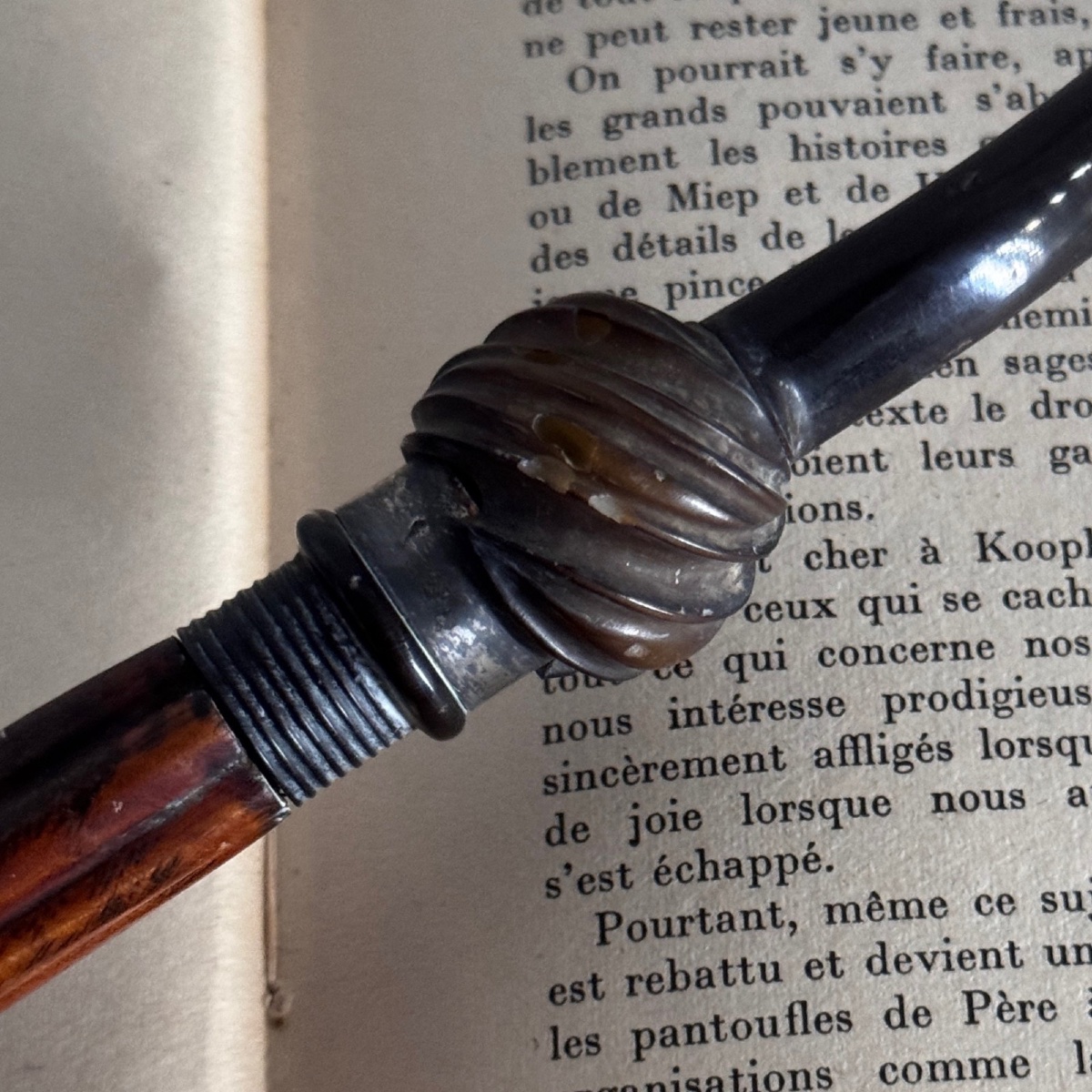 Pipe XIXe en thuya et argent-photo-7