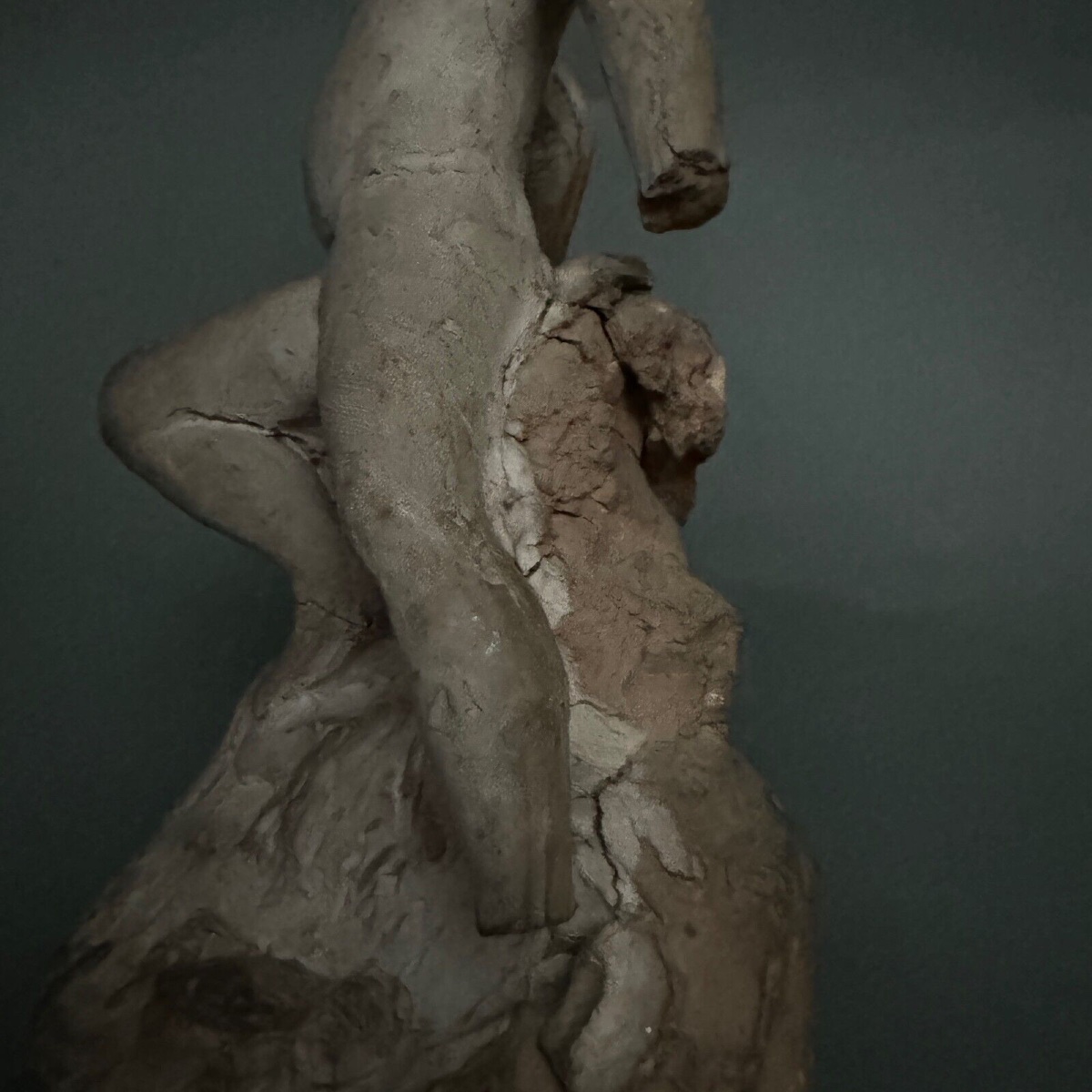 Sculpture d'atelier par Charles Filleul jeune homme en terre cuite-photo-8