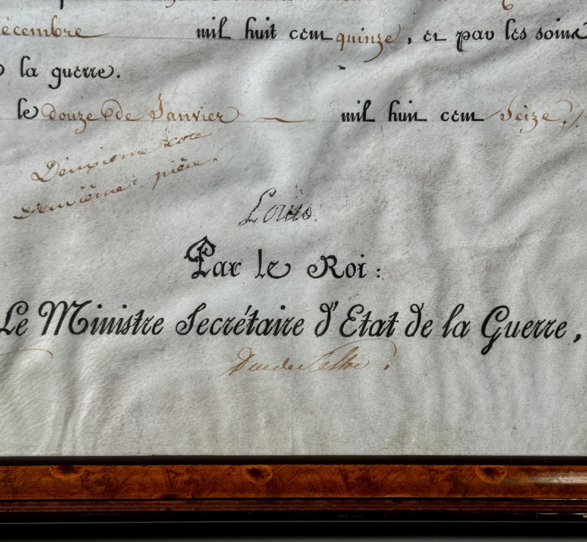 Diplôme d'Officier par le Ministre Secrétaire d'Etat de la Guerre 1816-photo-1