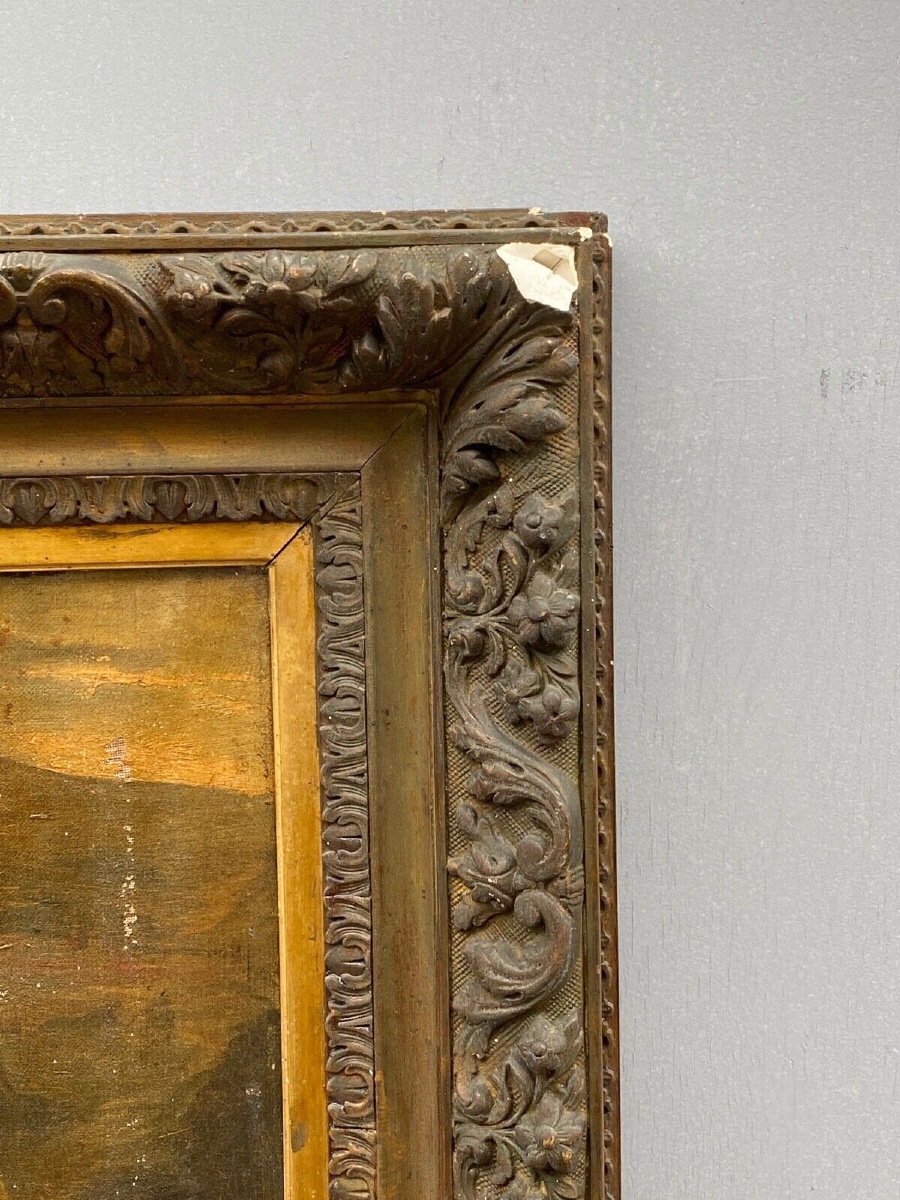 Huile sur toile représentation du Christ surréalisme début XXe palmettes-photo-5