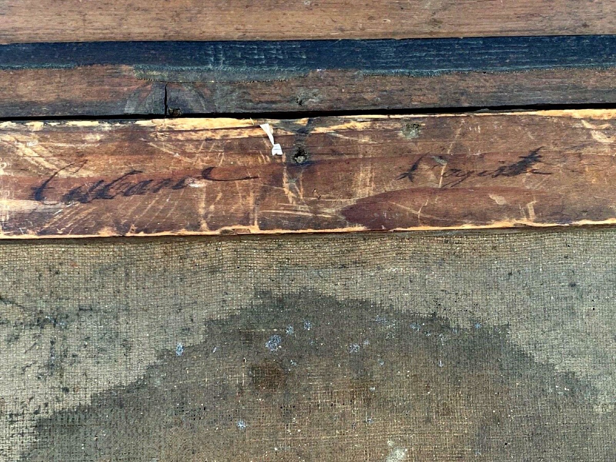 Huile sur toile représentation du Christ surréalisme début XXe palmettes-photo-7