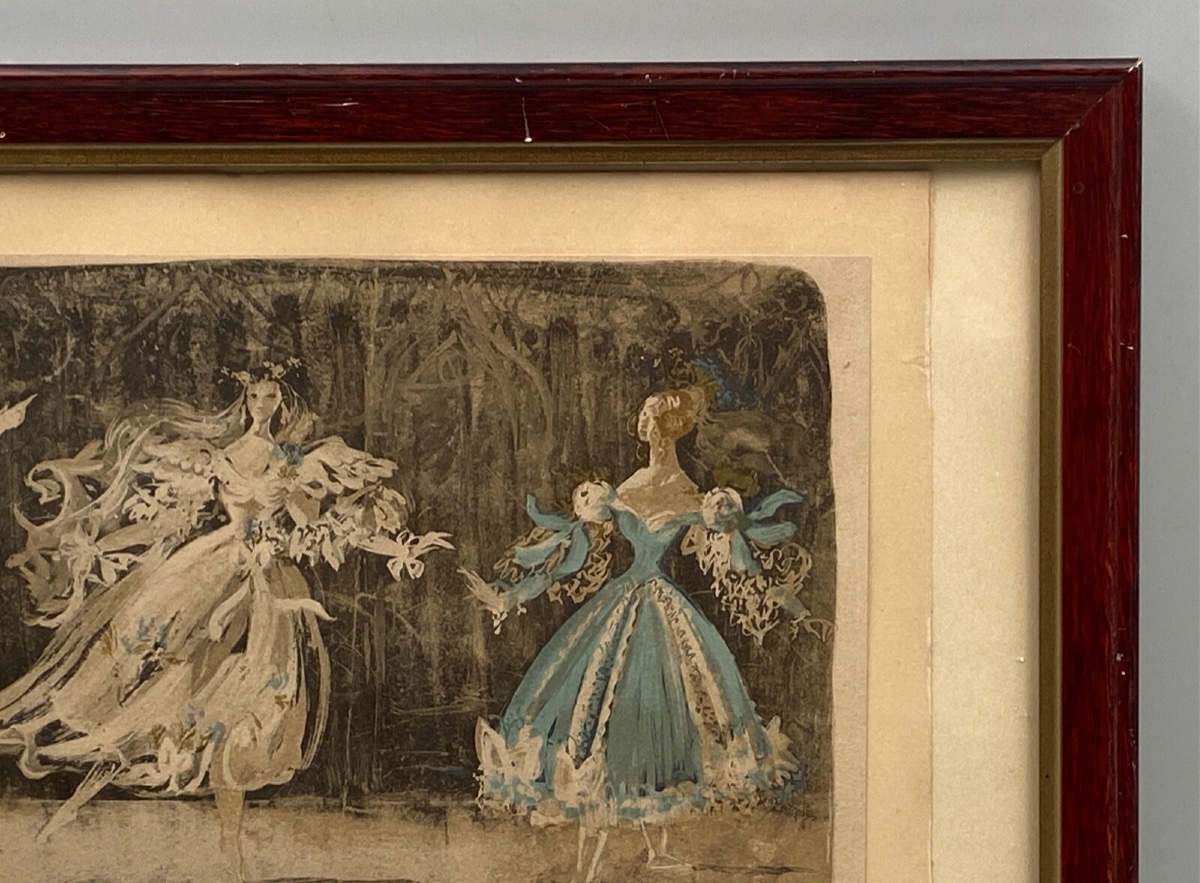 Lithographie en couleur par Jean-Denis Malclès La Fiancée et ses Amies-photo-1