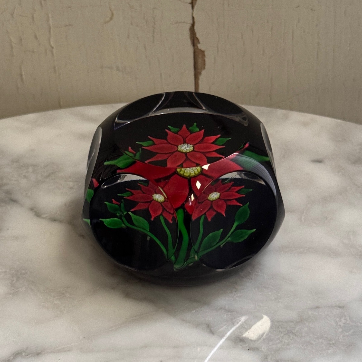 Sulfure ou presse-papier cristal Saint-Louis à facettes SL 1970-photo-3