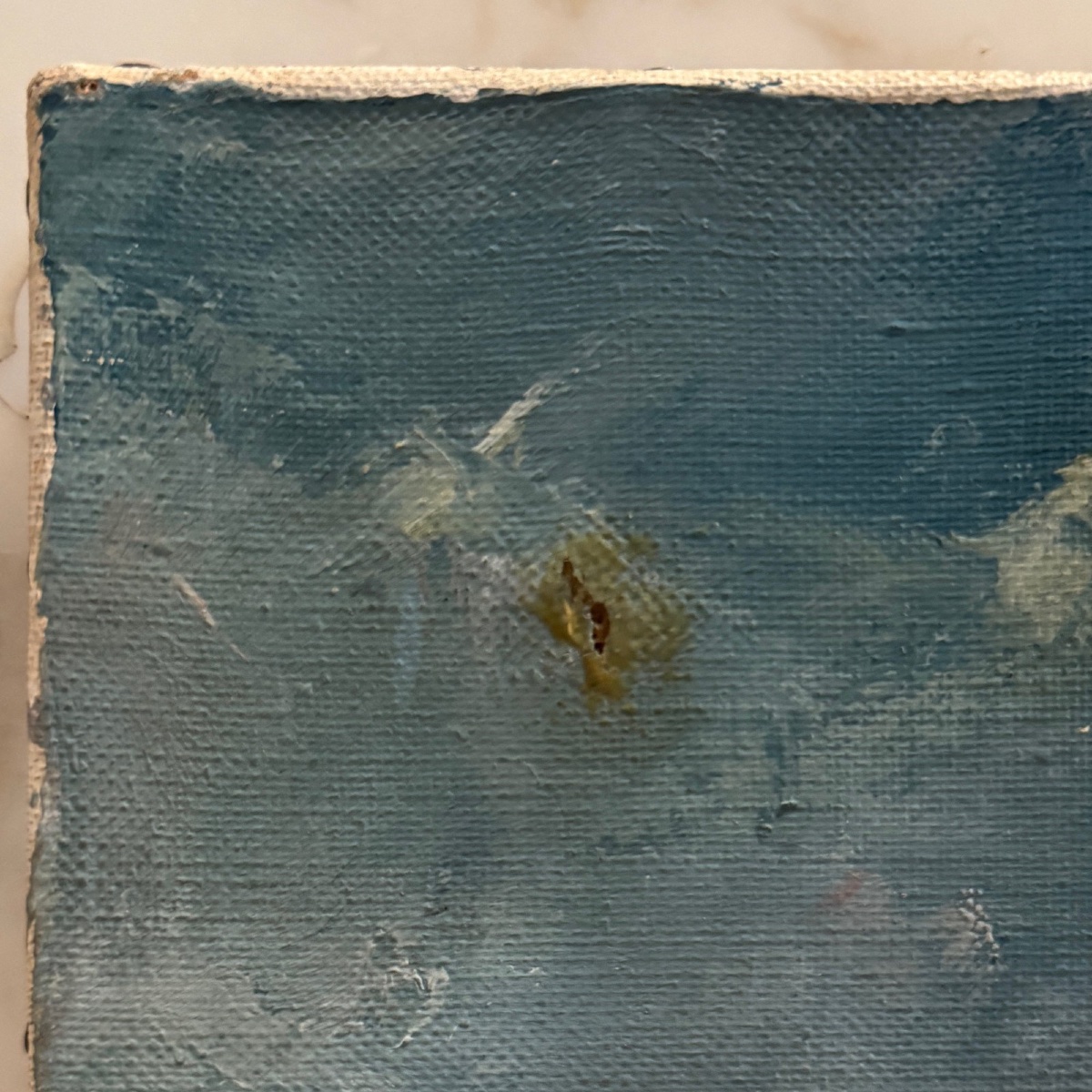 Huile sur toile Les Crinières par Serge Doceul cavalier au bateau 1988-photo-2