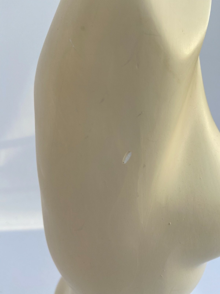 Buste en plâtre à l'Antique sujet féminin signé M. Cabrol-photo-5