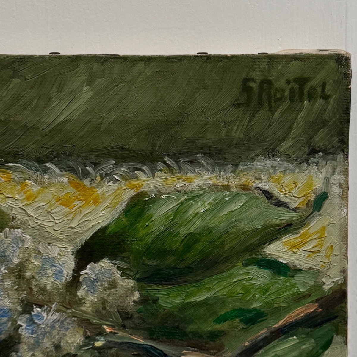 Oil On Canvas Still Life With Fruit And Flowers By S. Raitel-photo-4