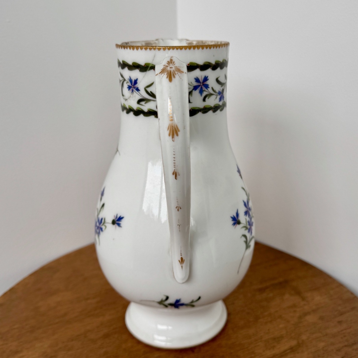 Pichet verseuse en porcelaine décor au barbeau manufacture de Clignancourt XVIIIe-photo-3