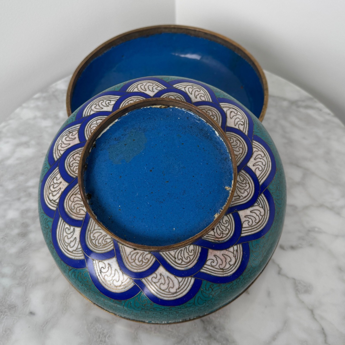 Chinese Cloisonné Bonbonnière, 19th Century, Dragon Decoration -photo-4