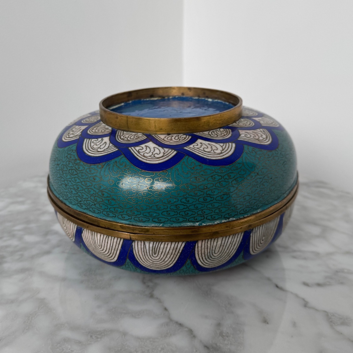 Chinese Cloisonné Bonbonnière, 19th Century, Dragon Decoration -photo-5