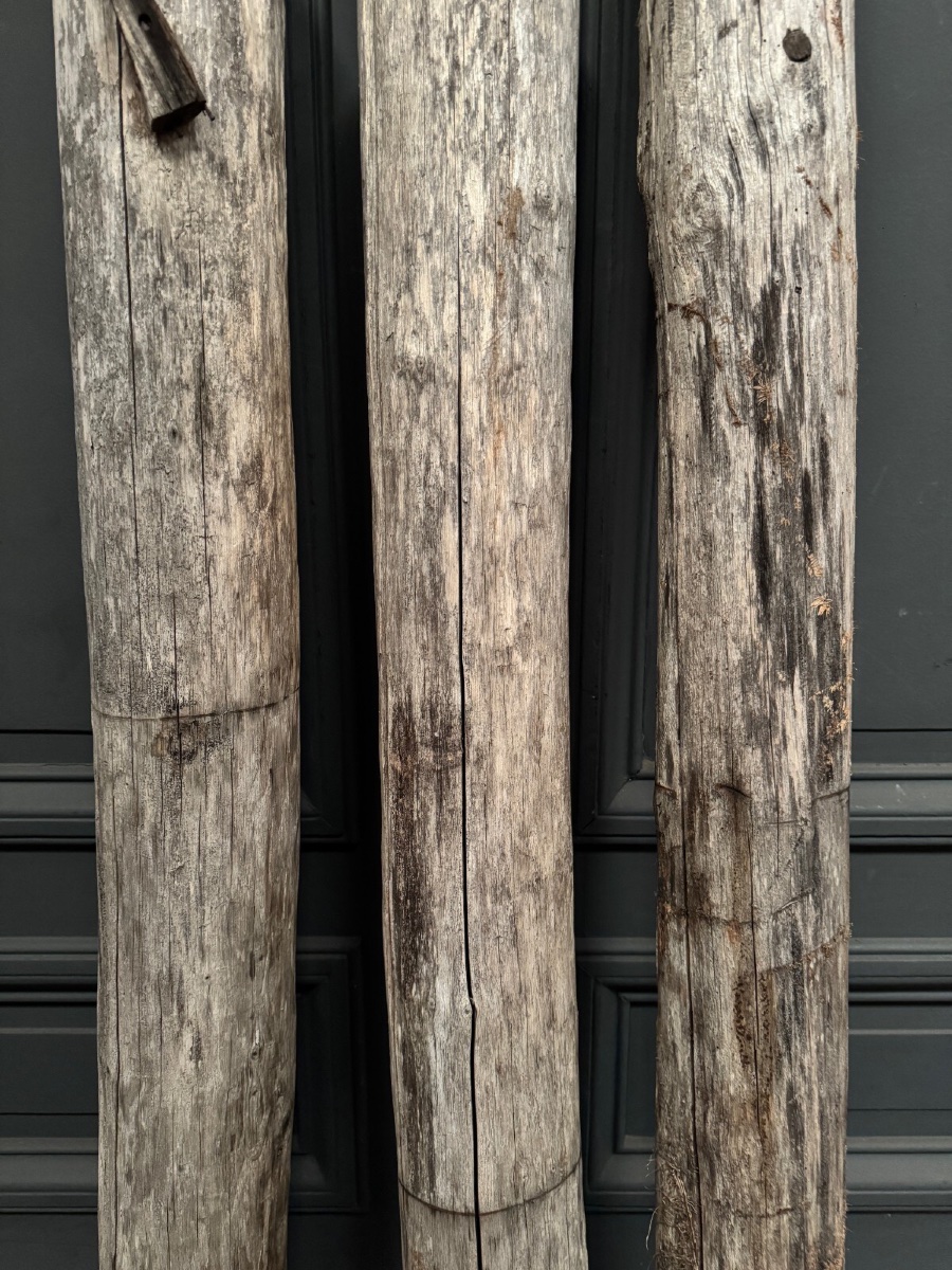 3 totems en bois art populaire représentant les rois mages milieu XXe-photo-3