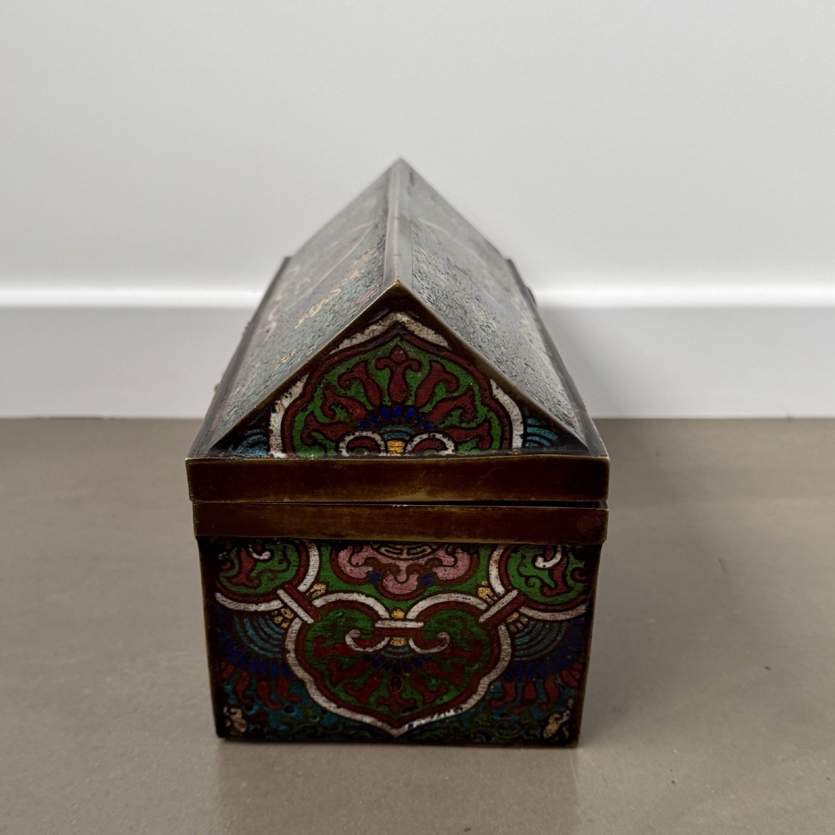 Coffret cloisonné en bronze Chine XIXe -photo-2