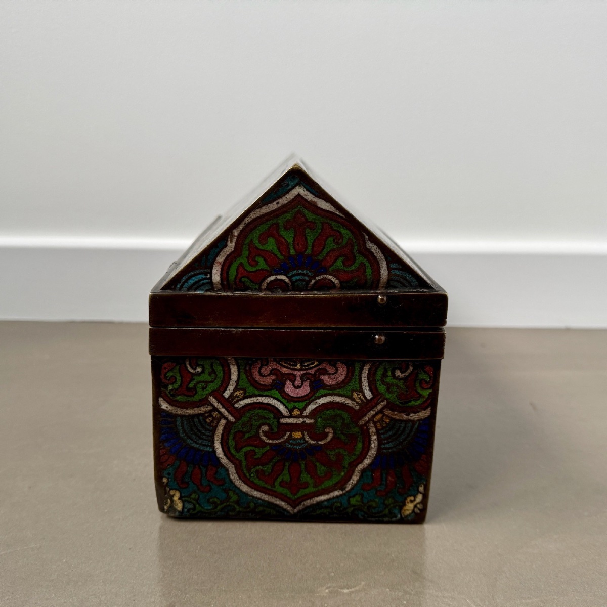 Coffret cloisonné en bronze Chine XIXe -photo-4