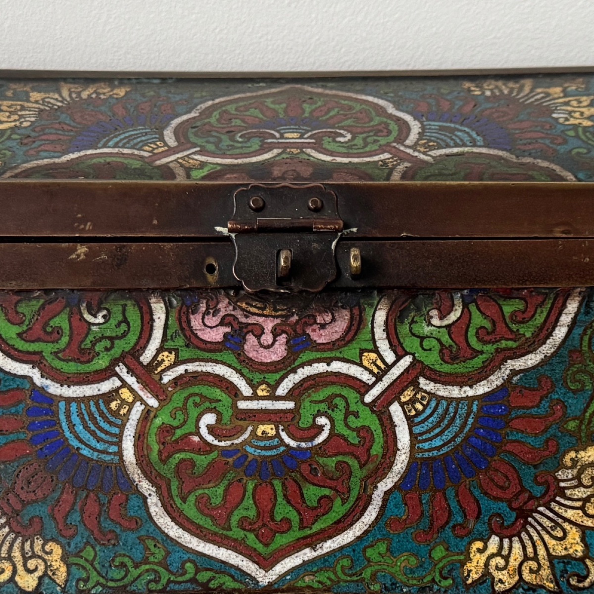 Coffret cloisonné en bronze Chine XIXe -photo-2