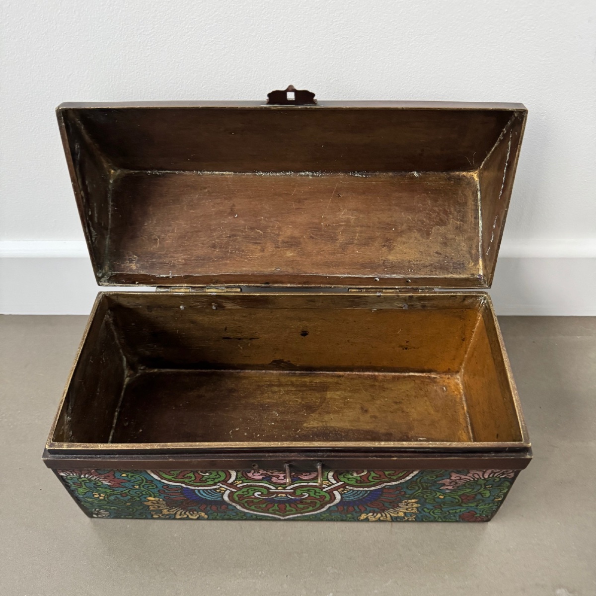 Coffret cloisonné en bronze Chine XIXe -photo-3