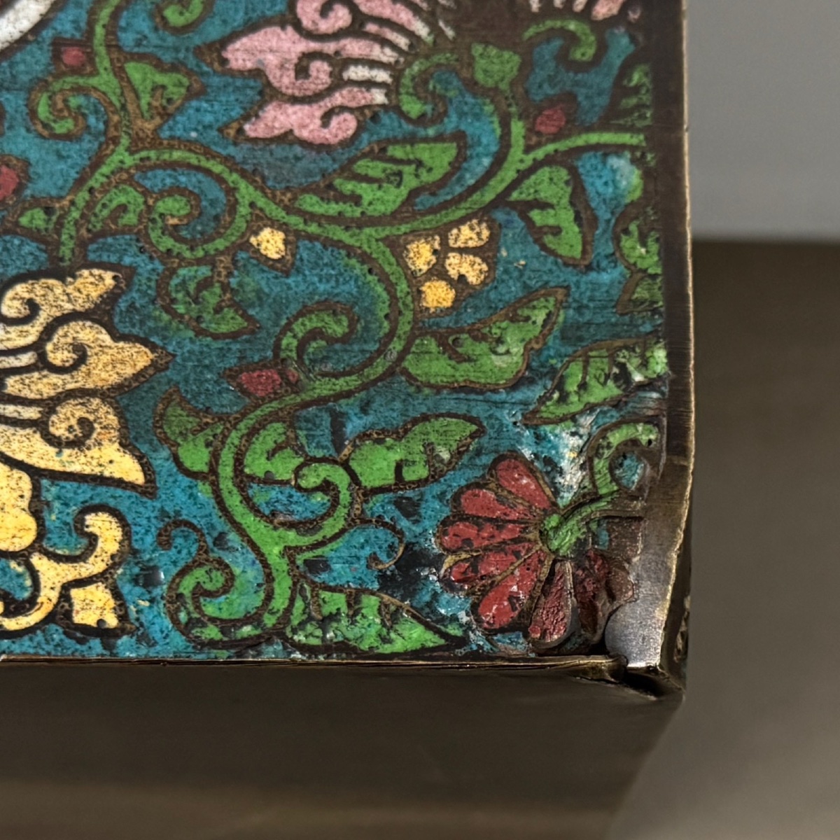 Coffret cloisonné en bronze Chine XIXe -photo-5