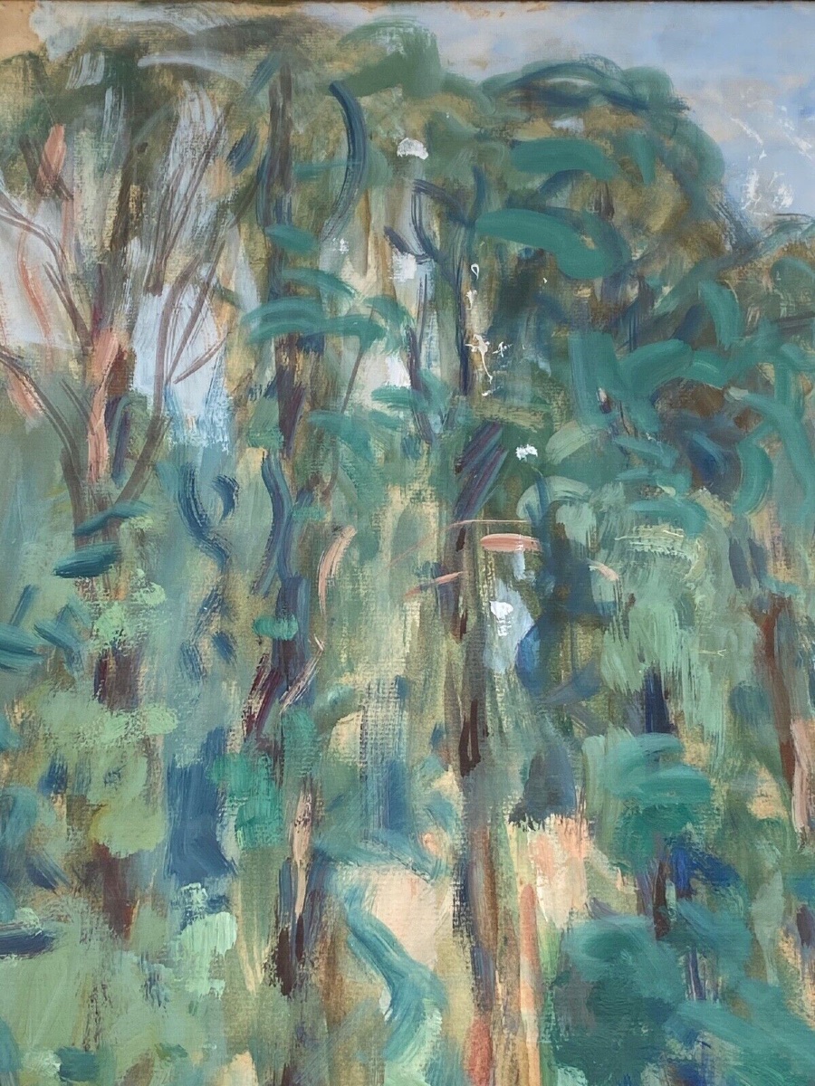 Aquarelle par Paul Paquereau meules de foin XXe-photo-5