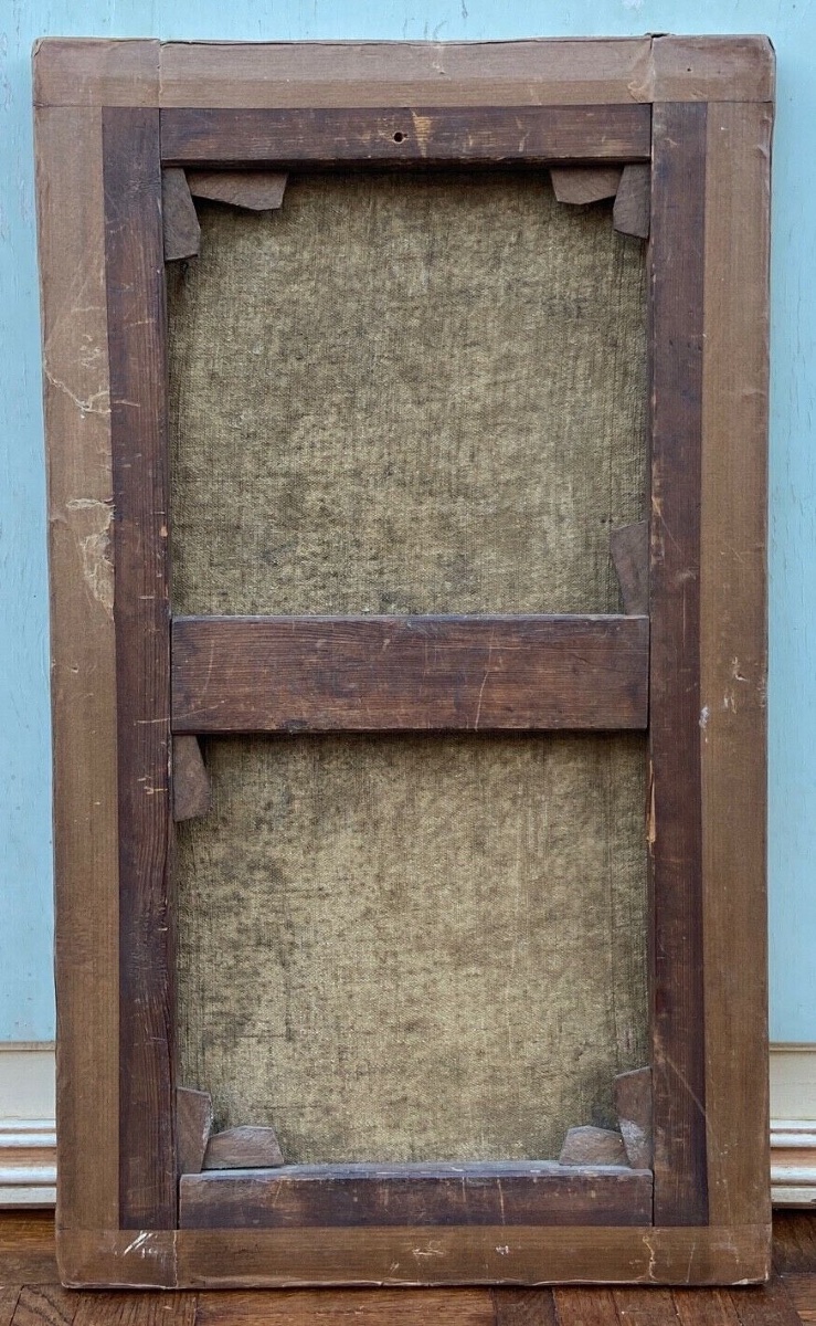 Oil On Canvas, Woman In Evening Dress, Early 20th Century -photo-8