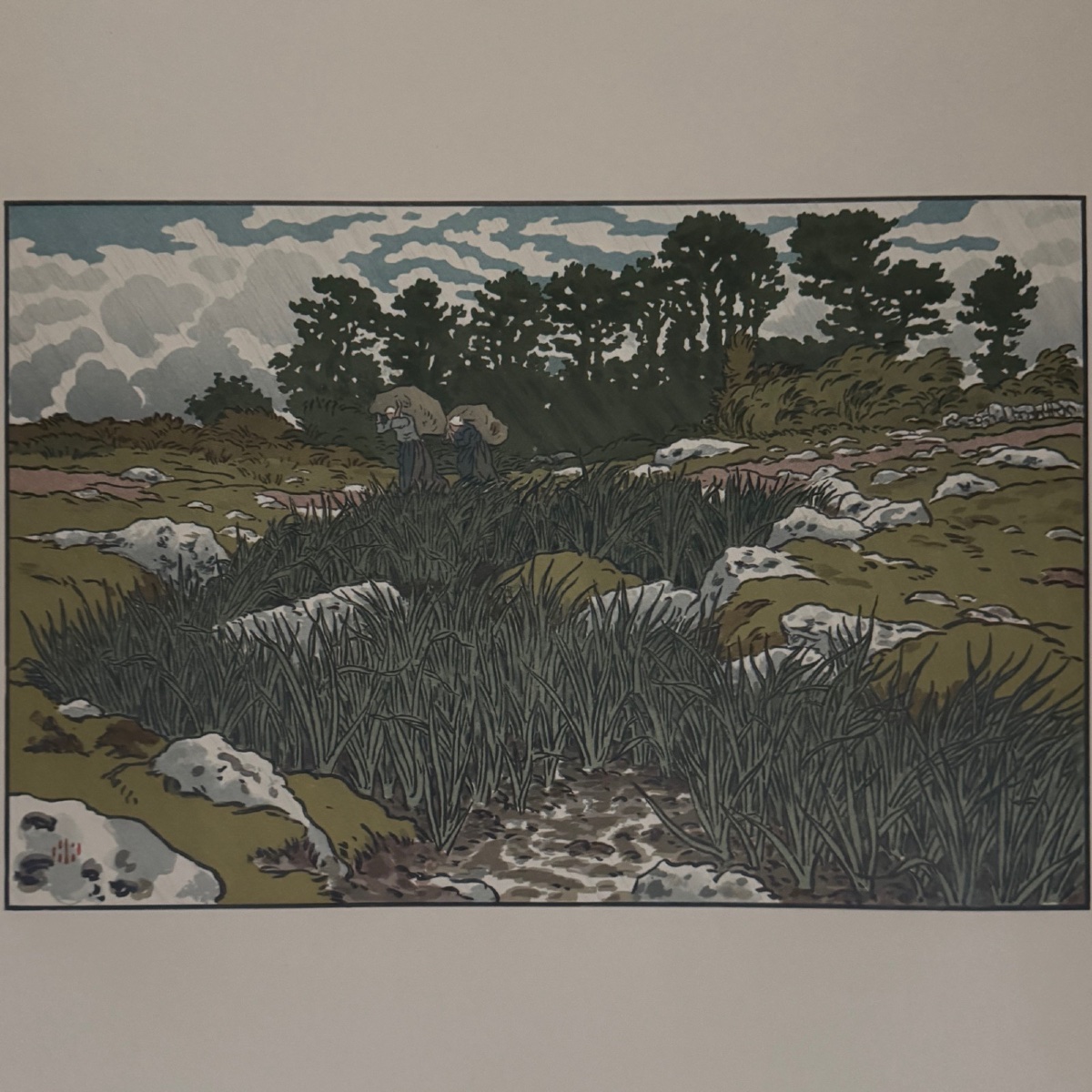 Lithographie par Henri Rivière Ruisseau à Lopérec -photo-2