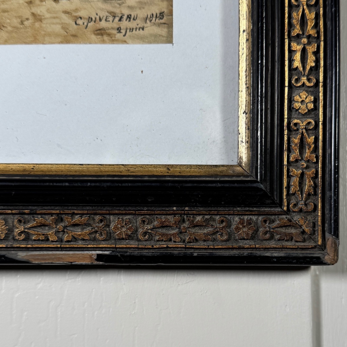 Watercolor On Paper Depicting A Path By C. Piveteau, 1915-photo-3