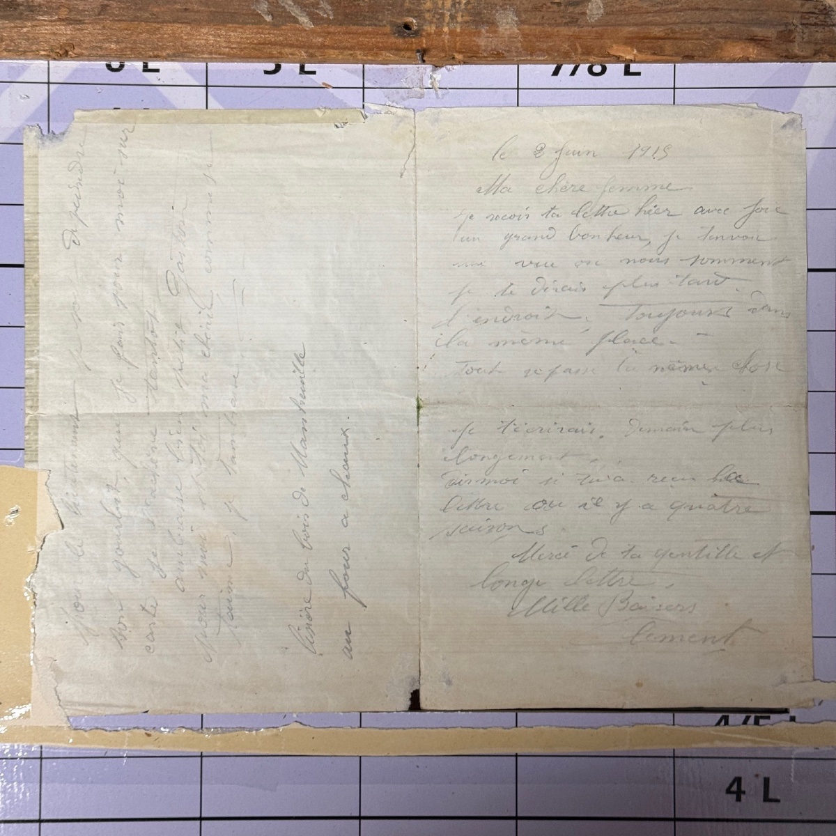 Watercolor On Paper Depicting A Path By C. Piveteau, 1915-photo-5