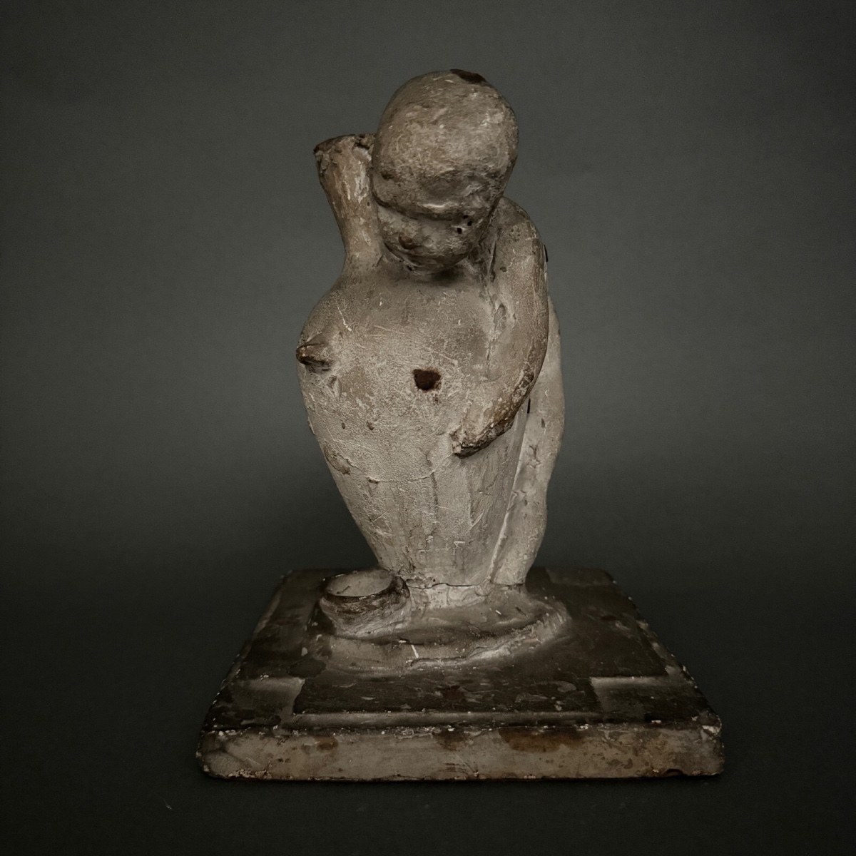 Plaster Cast From The Studio By Charles Filleul, Depicting A Child Holding An Amphora 