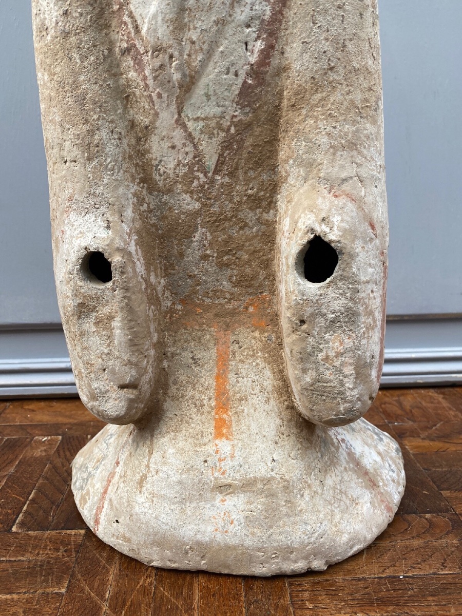 Chinese Kneeling Court Lady In Grey Terracotta -photo-6