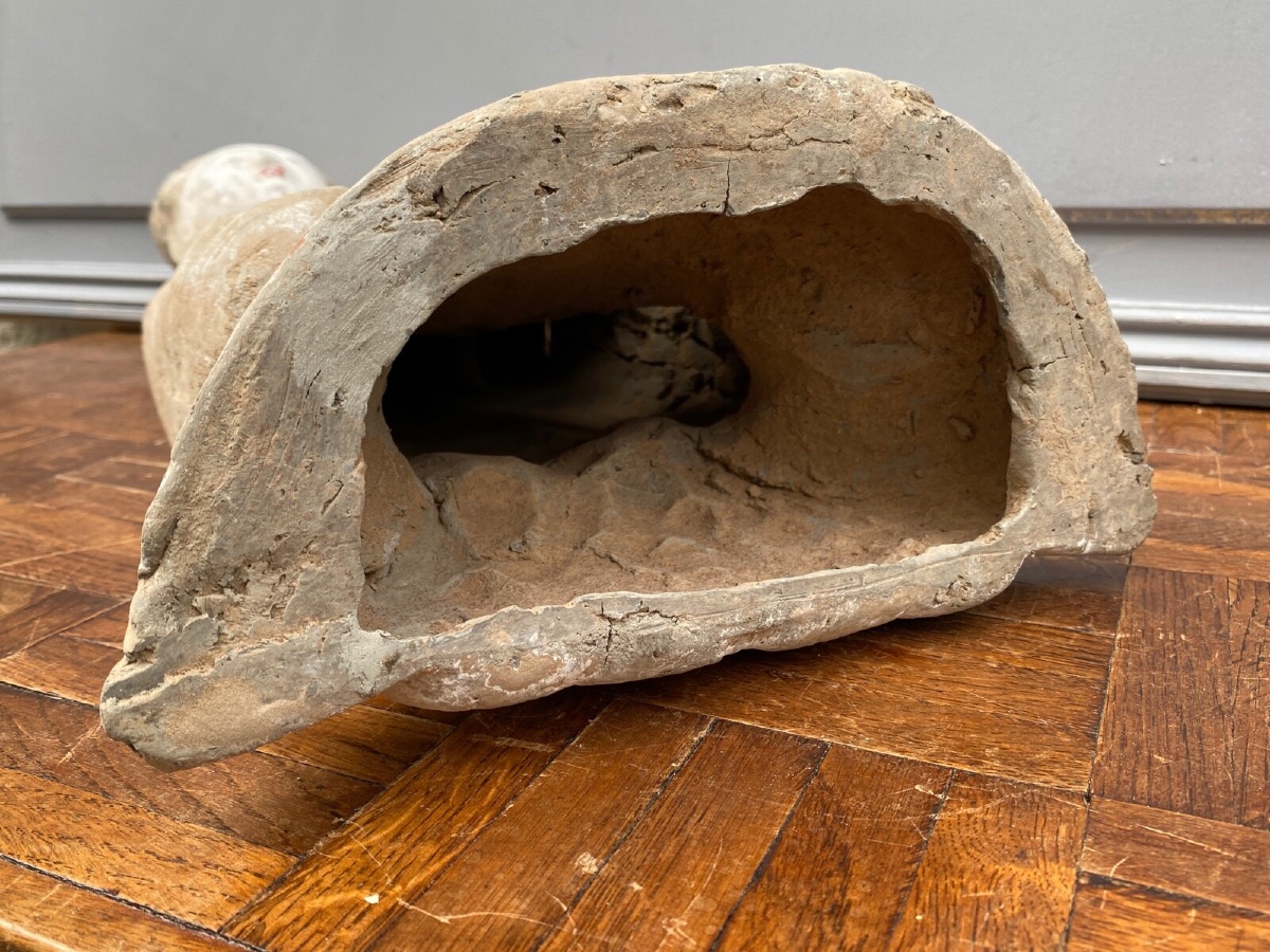 Chinese Kneeling Court Lady In Grey Terracotta -photo-8