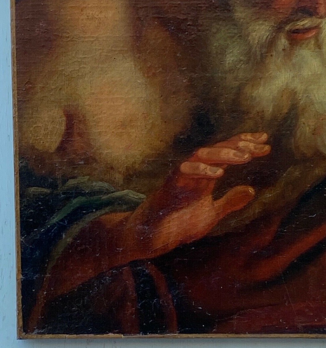 Huile sur toile portrait d'homme mythologie XVIIe -photo-3