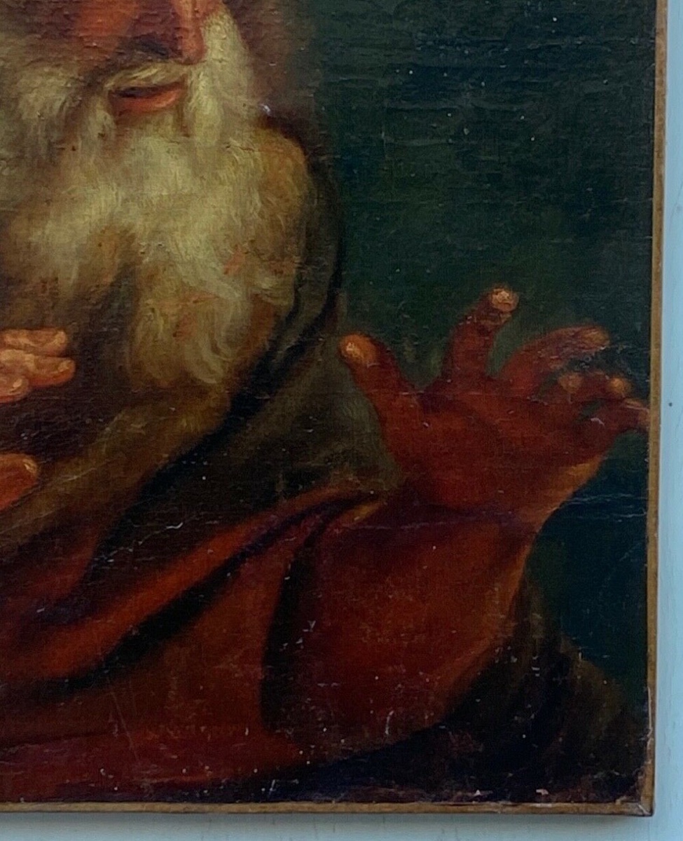 Huile sur toile portrait d'homme mythologie XVIIe -photo-5