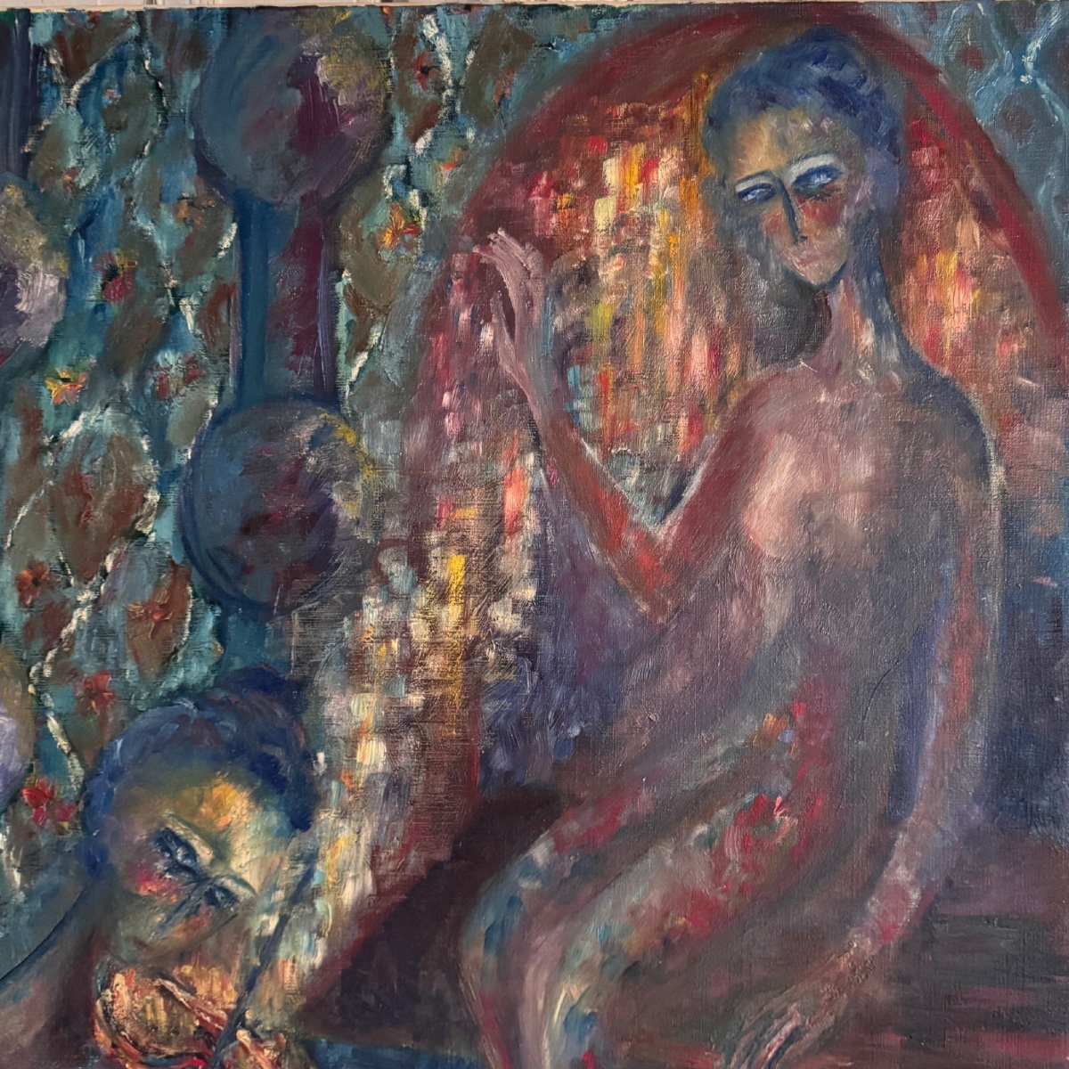 Huile sur toile femme au violon par Véronique Maude Fini -photo-1