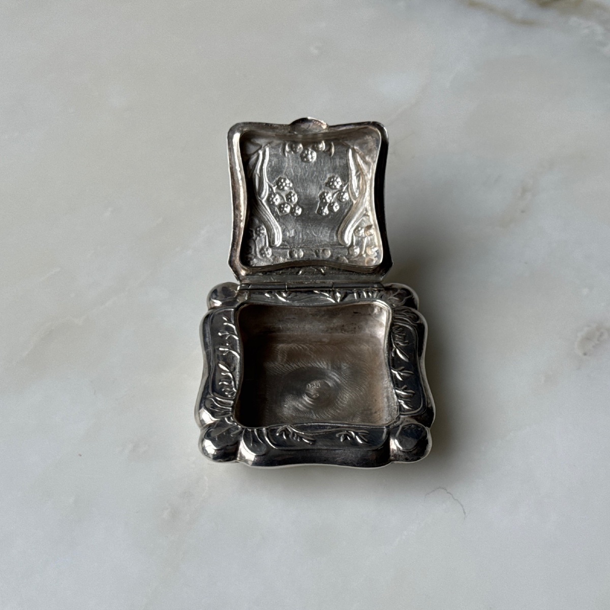 Art Nouveau Silver Box, Circa 1900, Decorated With Plants -photo-1