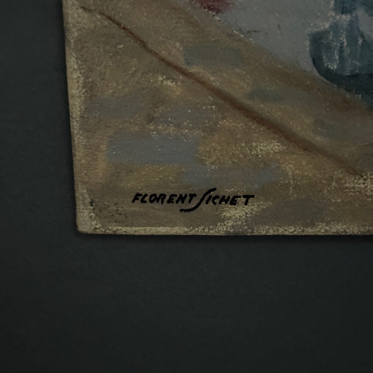 Huile sur carton XXe par Florent Sichet chalutiers bateaux de pêche -photo-4