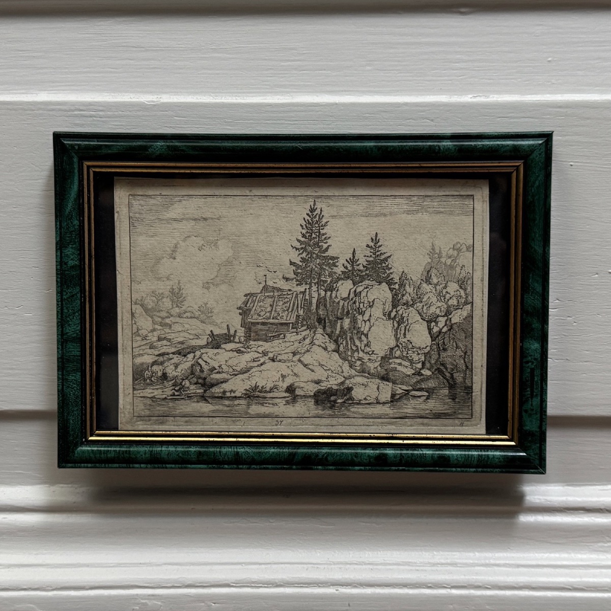 17th-century Engraving: The Two Pines Near The Thatched Cottages By Allart Van Everdingen-photo-3