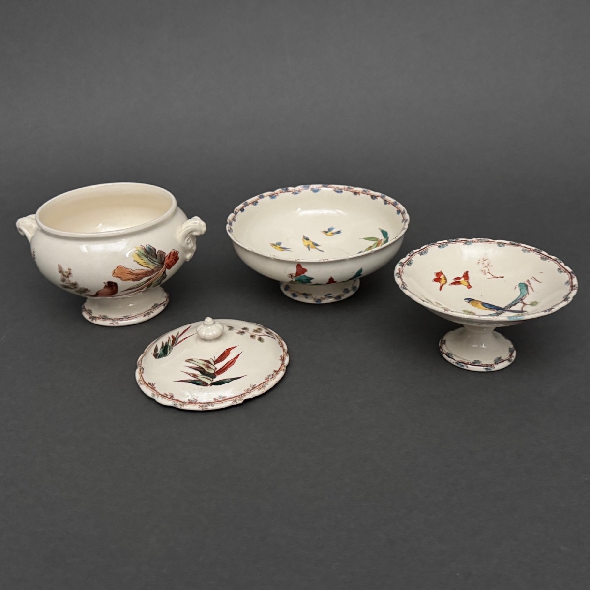 19-piece Choisy-le-roi Dinner Service With Bird And Naturalist Decoration-photo-3