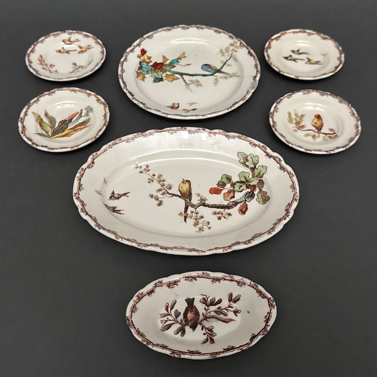 19-piece Choisy-le-roi Dinner Service With Bird And Naturalist Decoration-photo-8