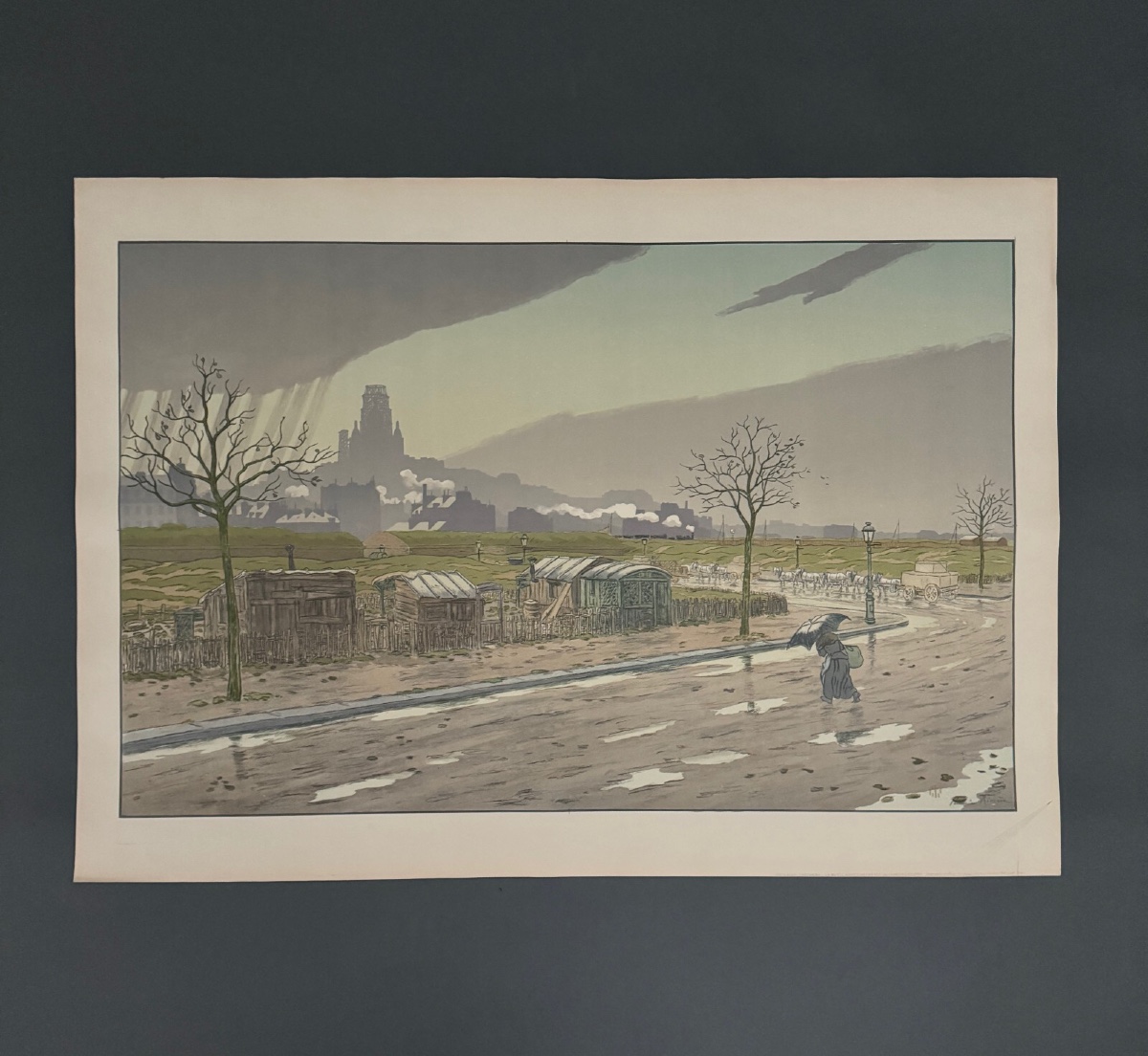 Lithographie par Henri Rivière La Butte Montmartre vue des Fortifications